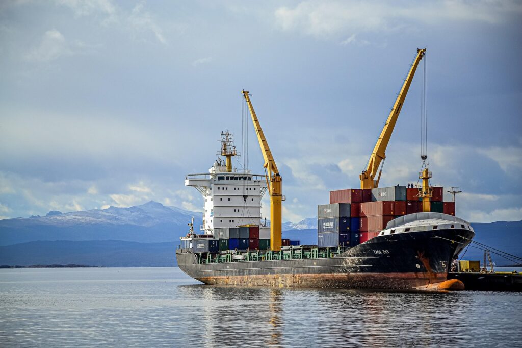 Home ship, cranes, loading, dock, port, pier, machinery, heavy machinery, cargo, cargo ship, shipping, nature, shipping industry, freight, freight transport, freight ship, sea, ocean, water, travel, voyage, argentina, transport, transportation, infrastructure
